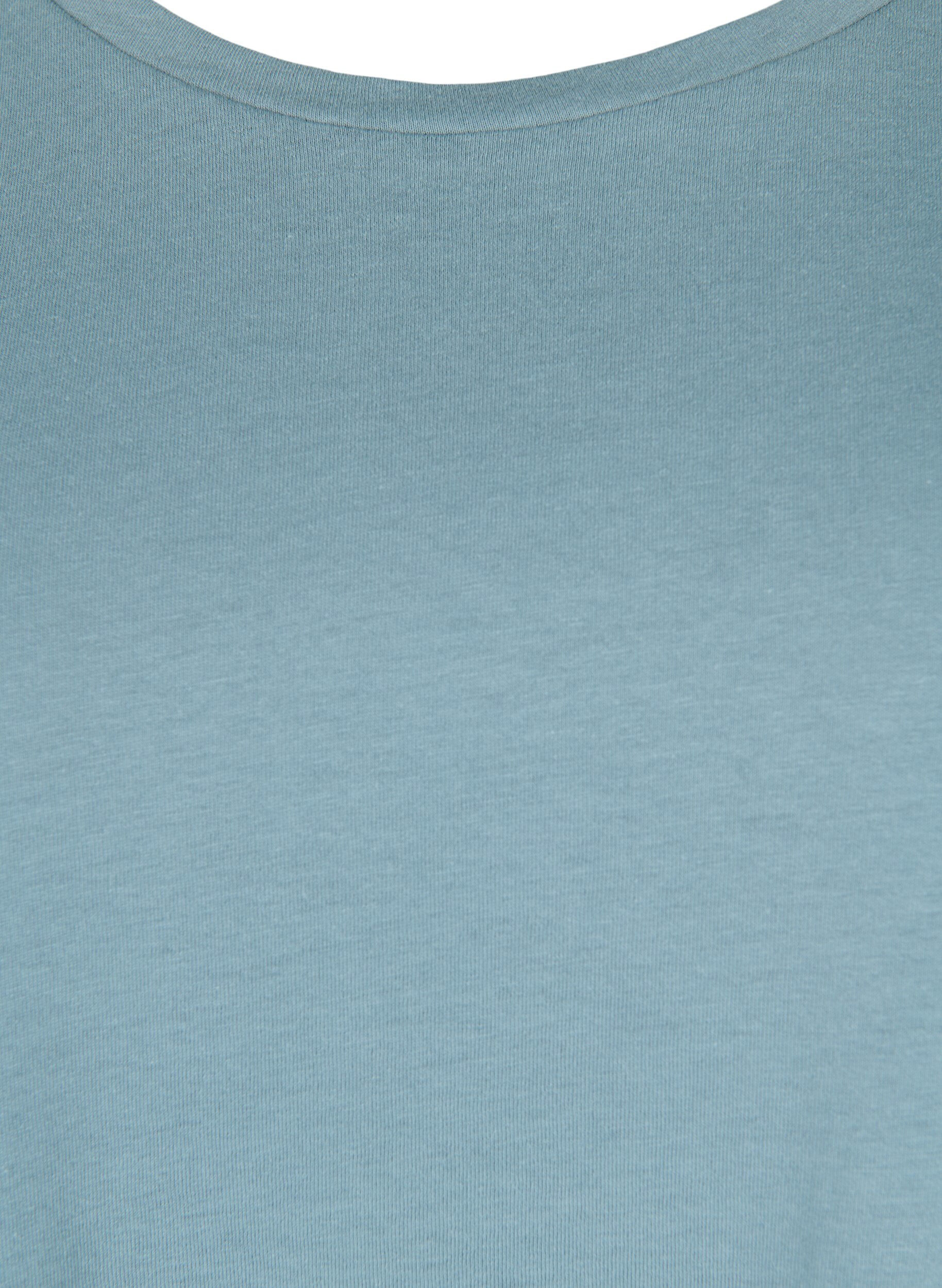 Zizzi T-Shirt aus Baumwollmischung mit kurzen &Auml;rmeln, Blau, Packshot image number 2