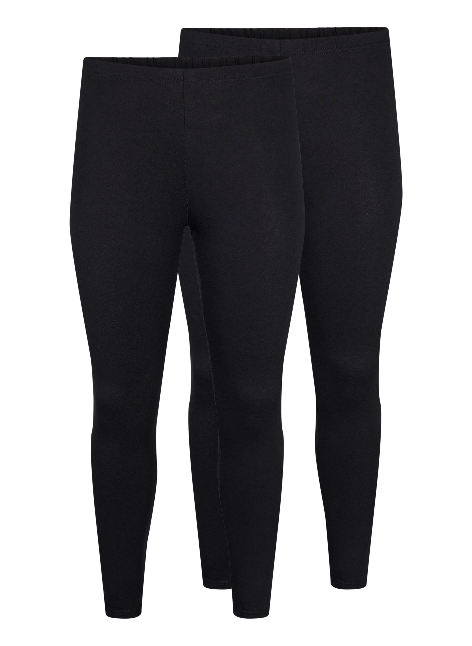 Zizzi2-pack Baumwoll-Leggings, Schwarz, Packshot image number 0
