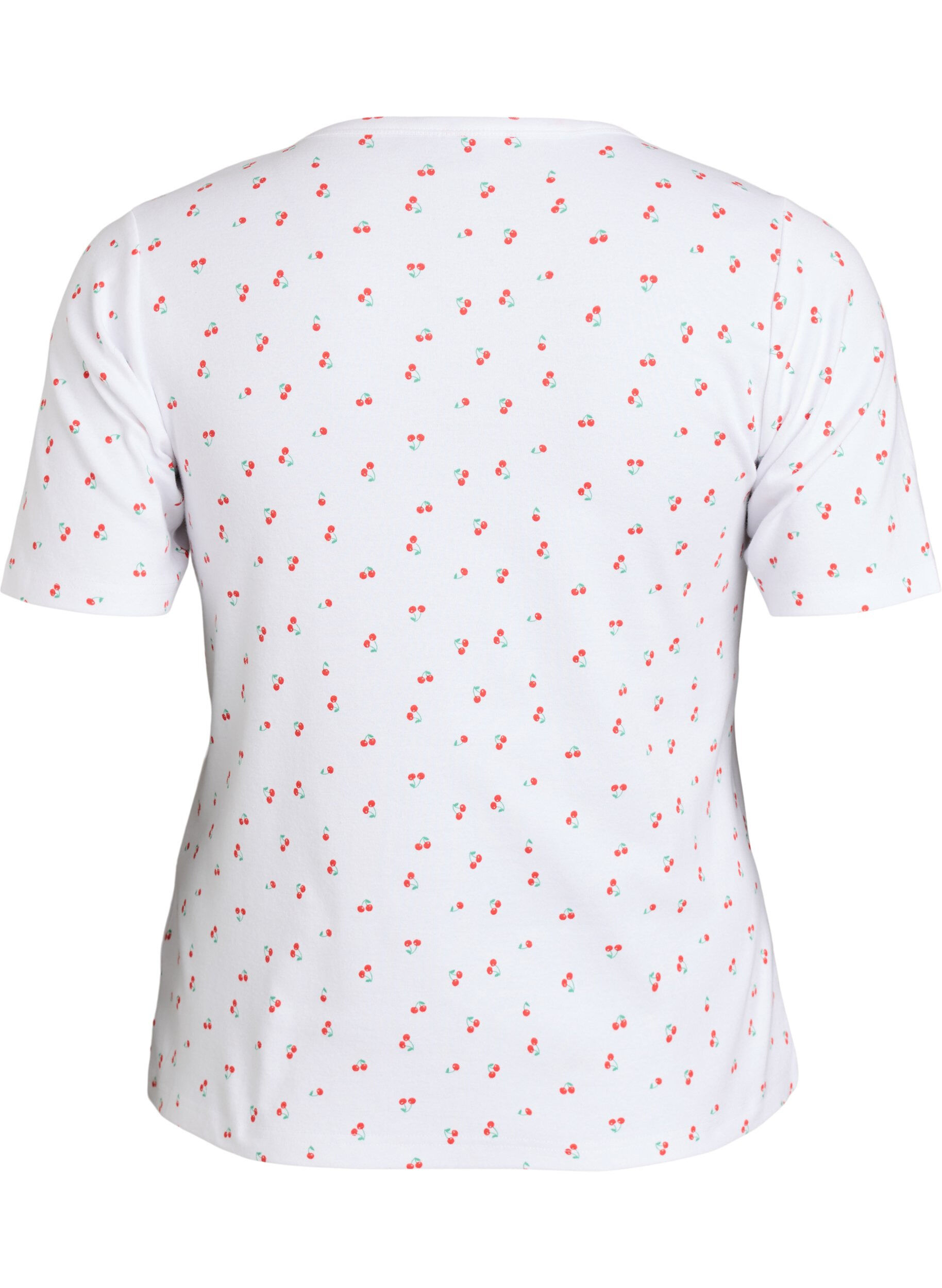 Zizzi T-Shirt aus Baumwolle mit Allover-Druck, Vanille, Packshot image number 1