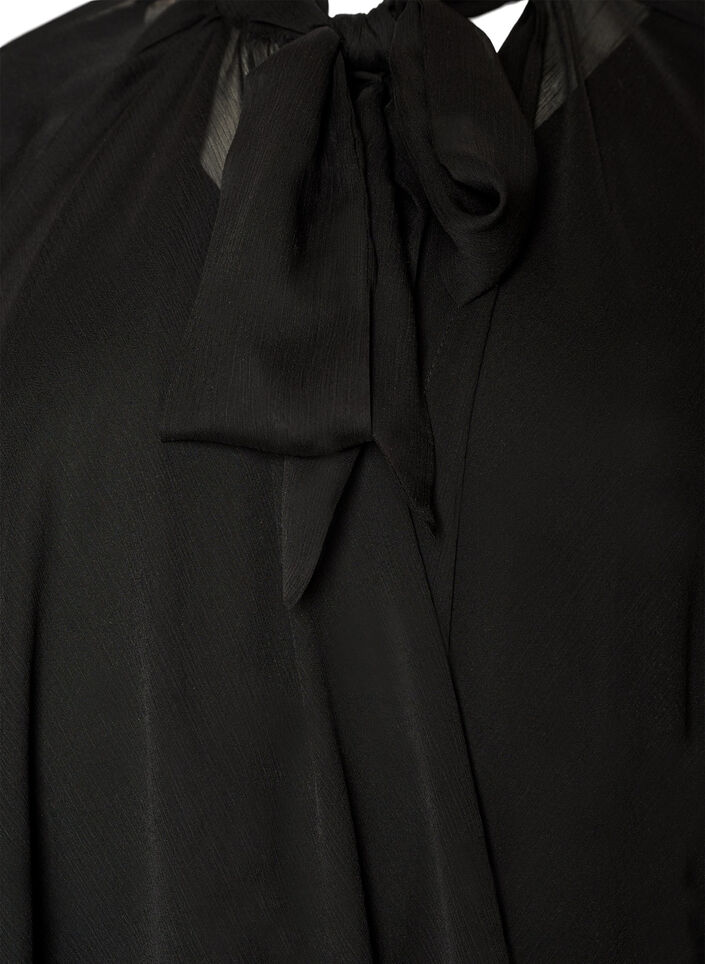 &Auml;rmelloses Kleid mit Chiffon-Cape, Schwarz, Packshot image number 2