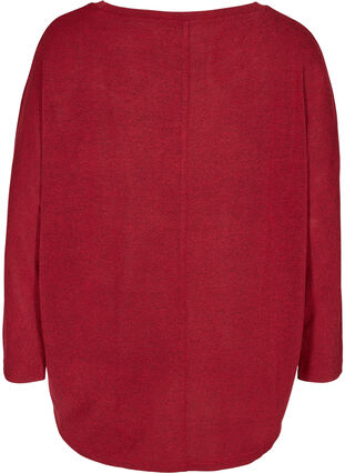 Einfarbige Bluse mit langen Ärmeln, Red, Packshot image number 1