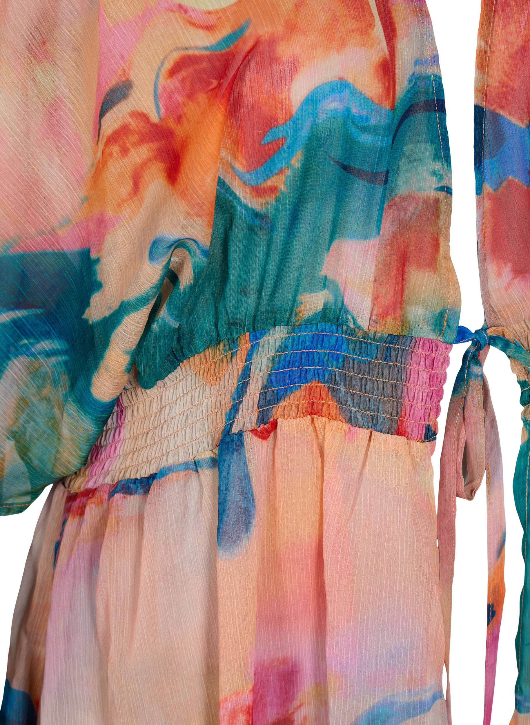 Zizzi Strandkimono mit Print, Watercolor, Packshot image number 2