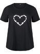 FLASH - T-Shirt mit Motiv, Black Flower Heart , Packshot image number 0