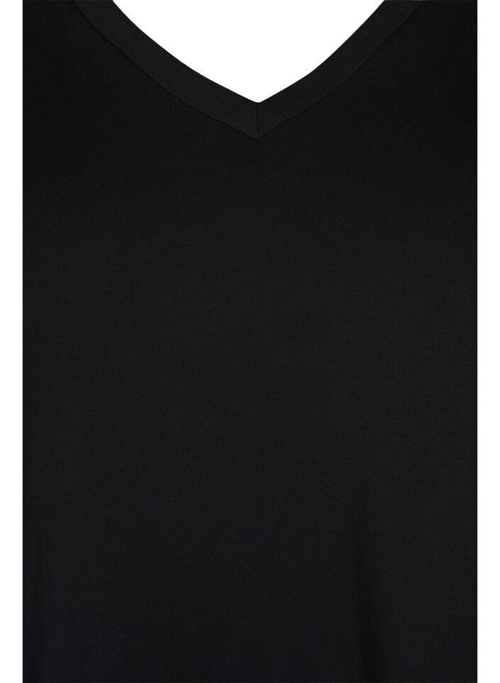 2er-Pack basic T-Shirts aus Baumwolle, Black/Bright W, Packshot image number 2