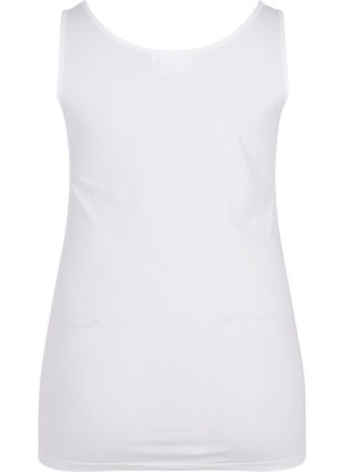 Solide Farbe Grundoberteil aus Baumwolle, Bright White, Packshot image number 1