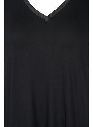 Kurzarm Nachthemd aus Viskose, Black, Packshot image number 2