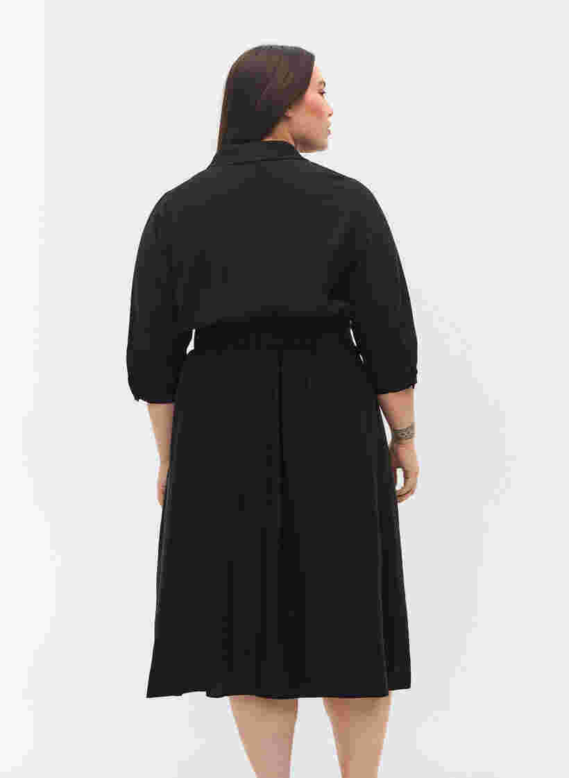 Wickelkleid aus Viskose mit 3/4 Ärmeln, Black, Model image number 1