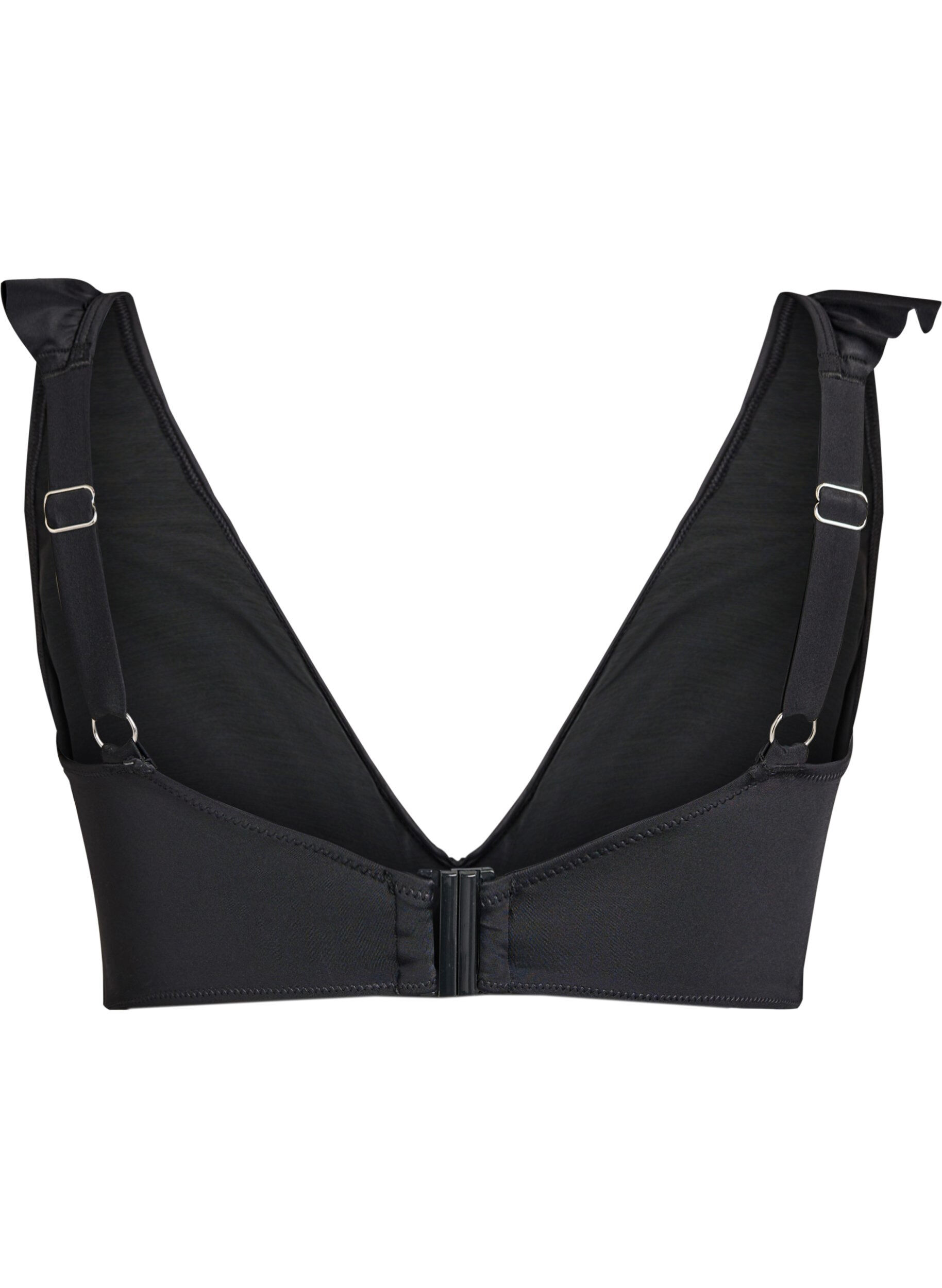 Zizzi Bikini Top mit R&uuml;schendetails, Schwarz, Packshot image number 1
