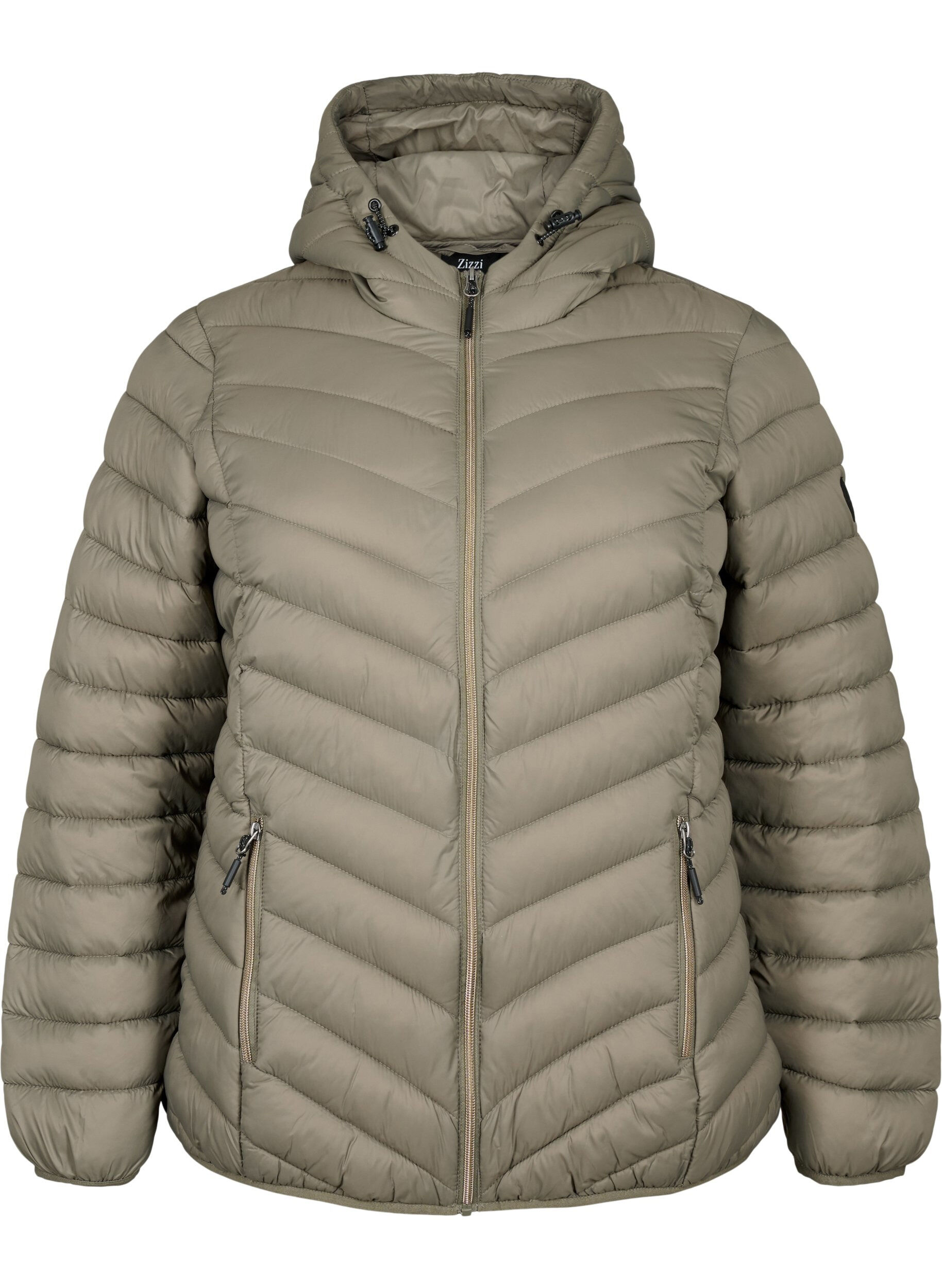 Zizzi Leichte Steppjacke mit Kapuze, Braun, Packshot image number 0