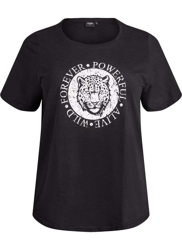 FLASH - T-Shirt mit Print., Schwarz, Packshot image number 0