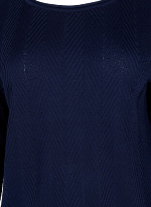 Strukturierte Strickbluse, Navy Blazer, Packshot image number 2