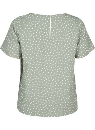 FLASH – Kurzärmelige Bluse mit Aufdruck, Iceberg Green Dot, Packshot image number 1
