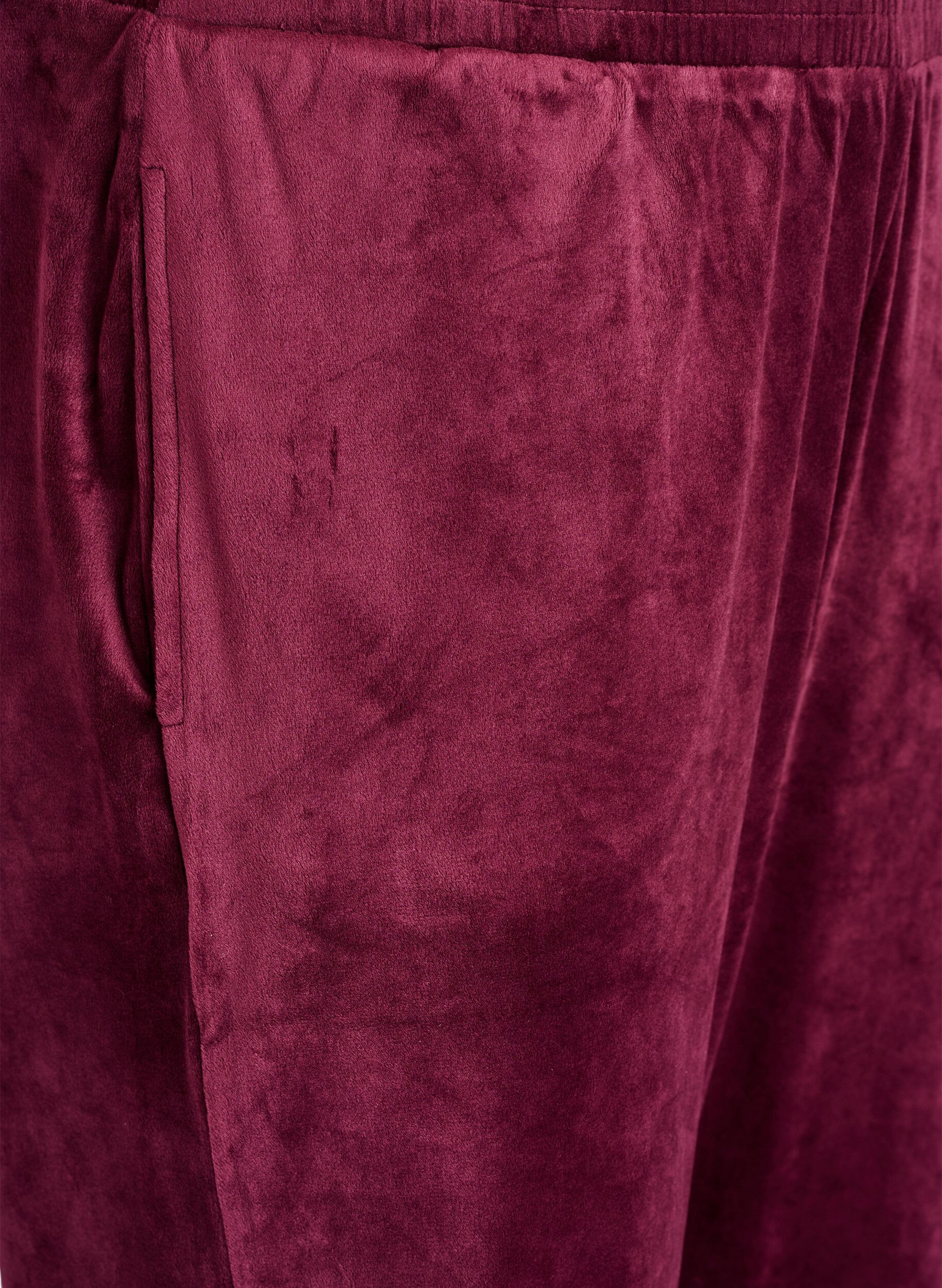ZizziLockere Samt-Hose, Dunkles Bordeaux, Packshot image number 2