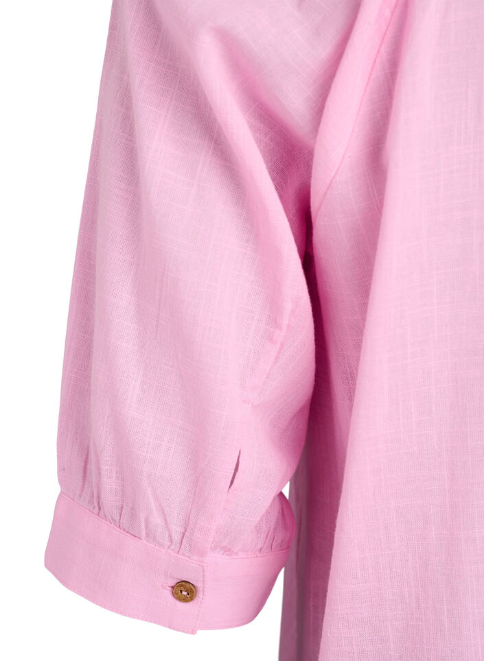 Tunika aus Baumwolle mit V-Ausschnitt, Pink, Packshot image number 3