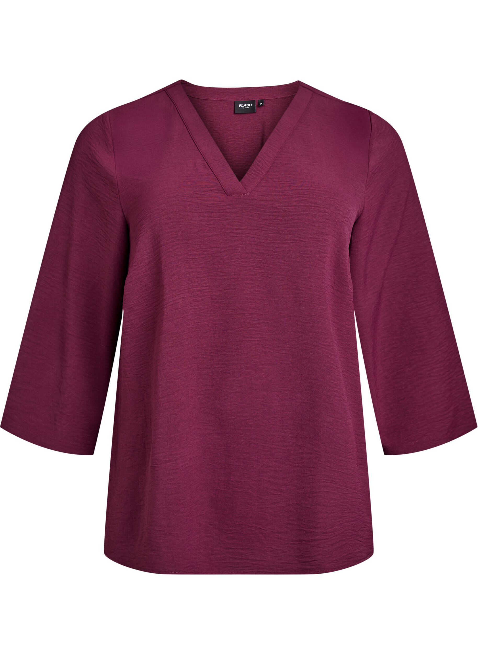 Zizzi FLASH - Bluse mit 3/4-&Auml;rmeln, Dunkles Bordeaux, Packshot image number 0