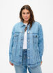 Denim-Jacke mit Destroyed-Muster, Blue denim, Model image number 0