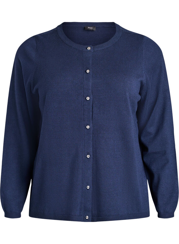 Cardigan mit runden Kn&ouml;pfen, Blau, Packshot image number 0