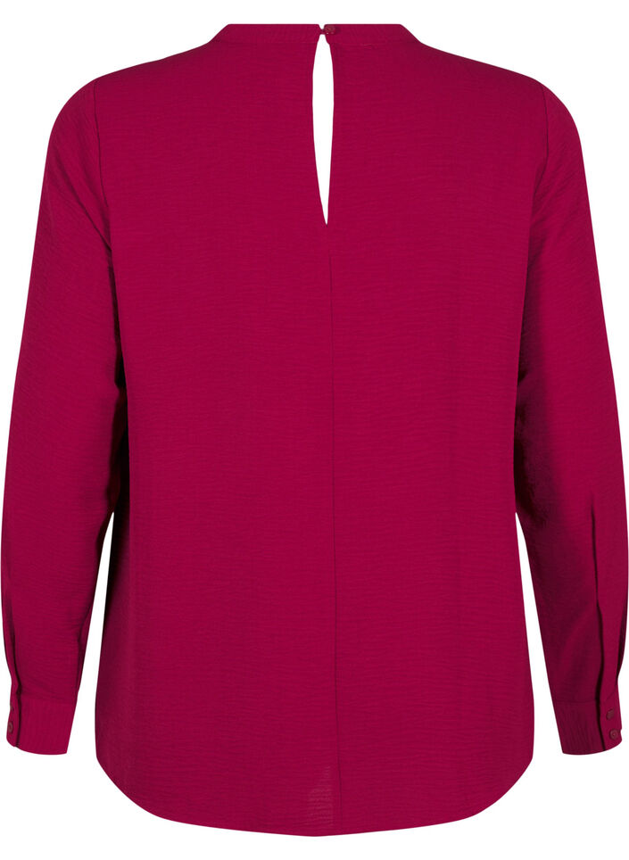 Bluse mit Spitzendetail, Red Plum, Packshot image number 1