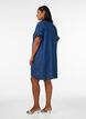 Kleid in Denim-Optik mit Knopfleiste und R&uuml;schen&auml;rmeln, Blau, Model image number 2