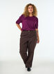 Bluse mit Knopfdetail und kurzen Puff&auml;rmeln, Dunkles Bordeaux, Model image number 1