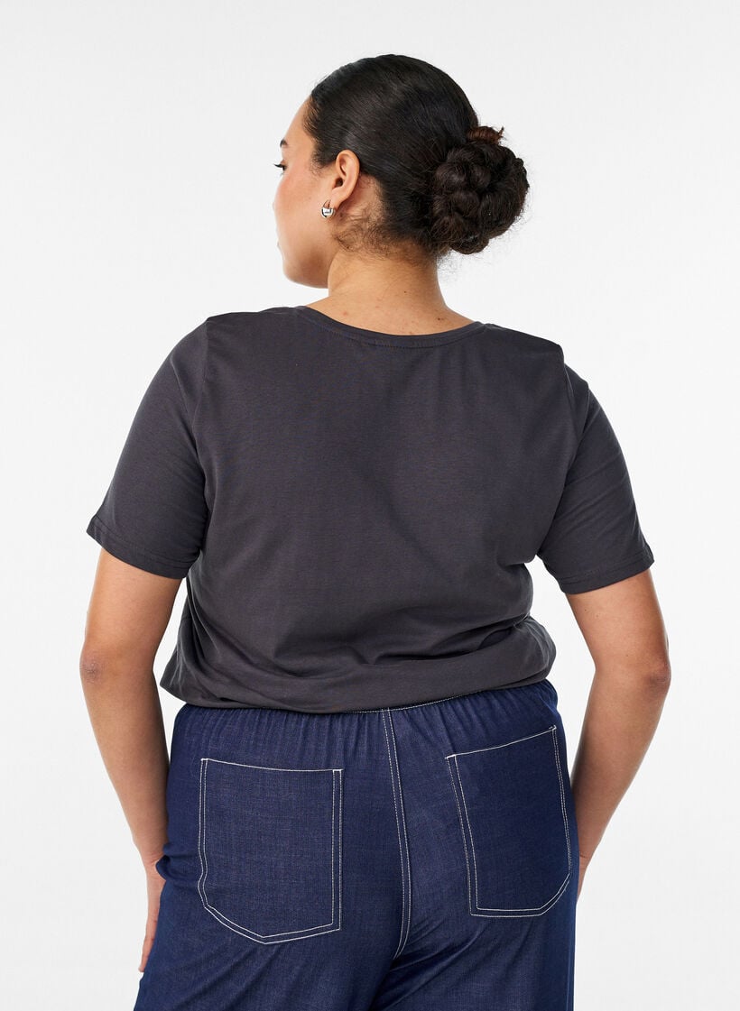 T-Shirt mit Print, Grau, Model image number 2