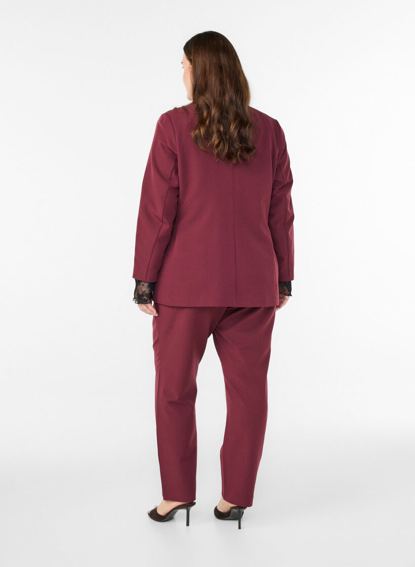 Hose mit Taschen und geraden Beinen, Rot, Model image number 1