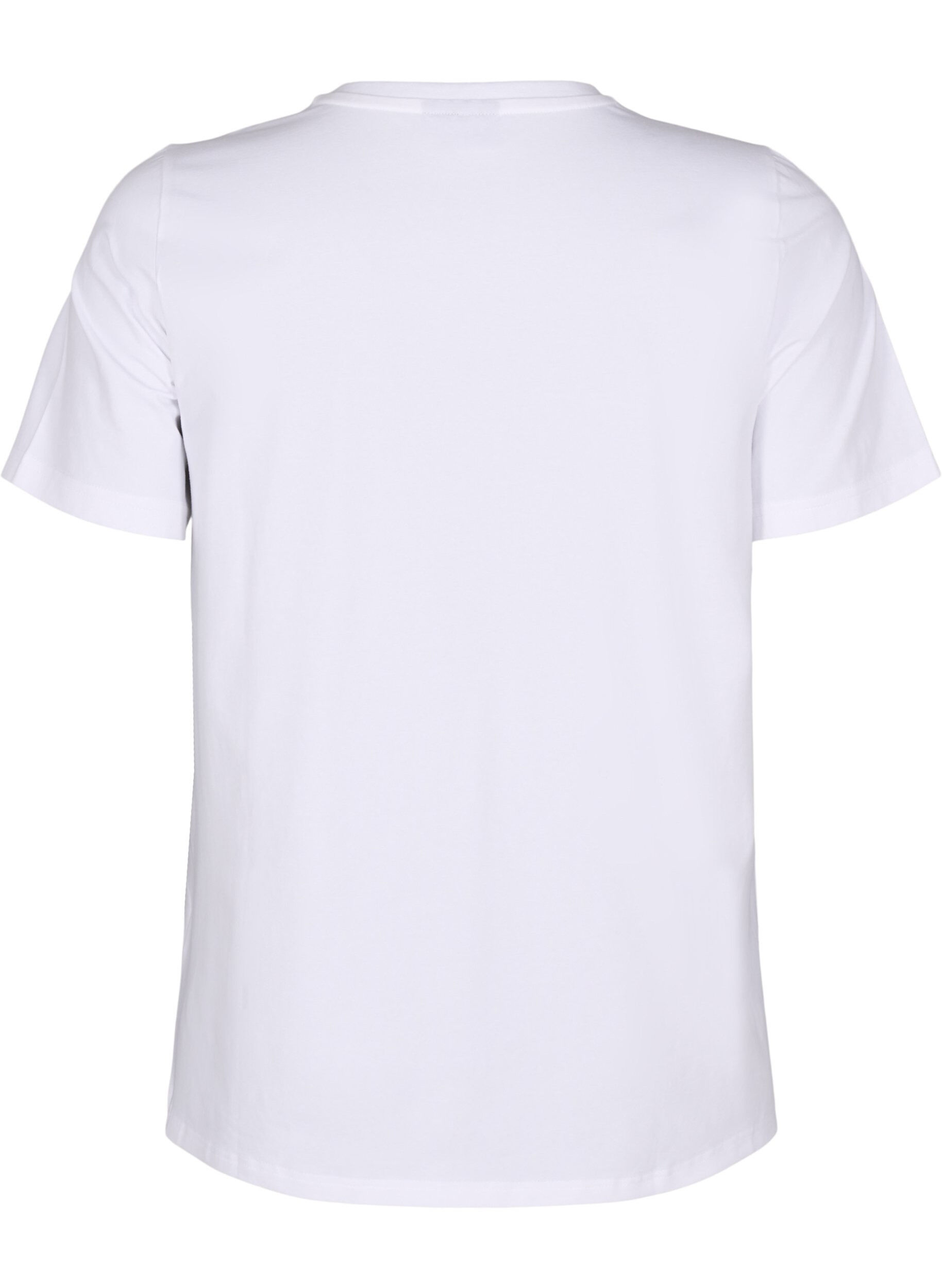 Zizzi T-Shirt aus Bio-Baumwolle mit Rundhalsausschnitt, Bright White, Packshot image number 1