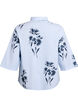 Gestreiftes Shirt mit Blumenprint und 3/4-Ärmeln, Blau, Packshot image number 1
