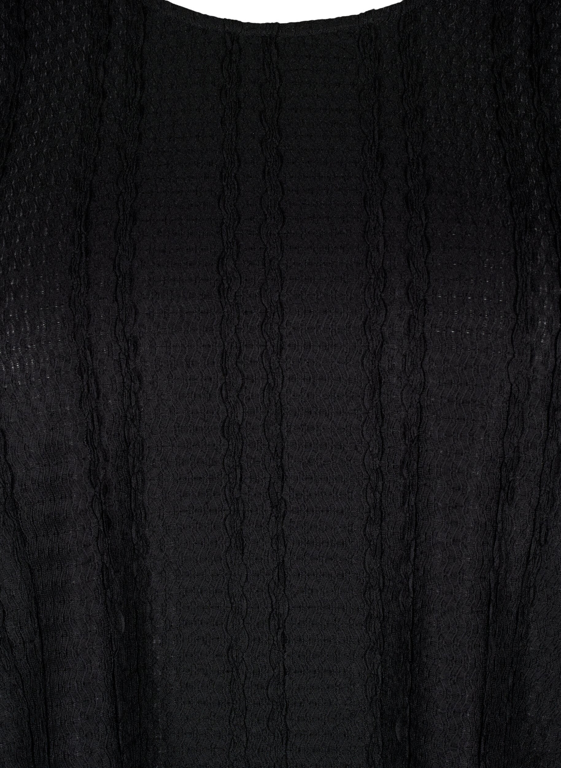 Zizzi  Lang&auml;rmelige Bluse mit Textur, Black, Packshot image number 2