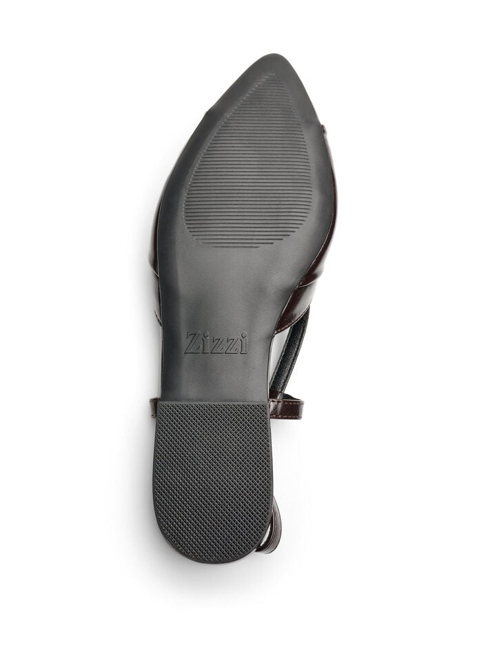 Slingback mit Schleifendetail in Lackoptik, Braun, Packshot image number 4