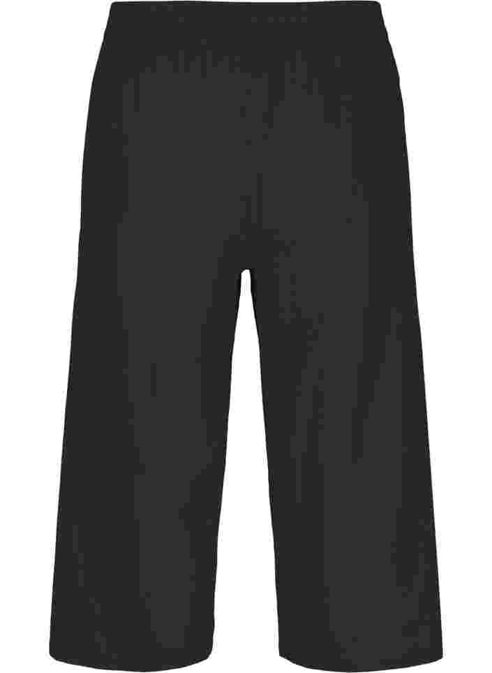 7/8 Hose aus einer Baumwollmischung mit Leinen, Black, Packshot image number 1