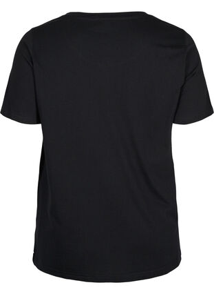 T-Shirt aus Bio-Baumwolle mit Printdetails, Black, Packshot image number 1