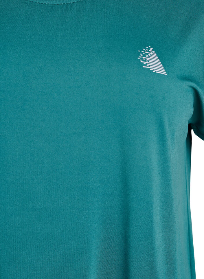 Einfarbiges Trainings-T-Shirt, Petrol, Packshot image number 2