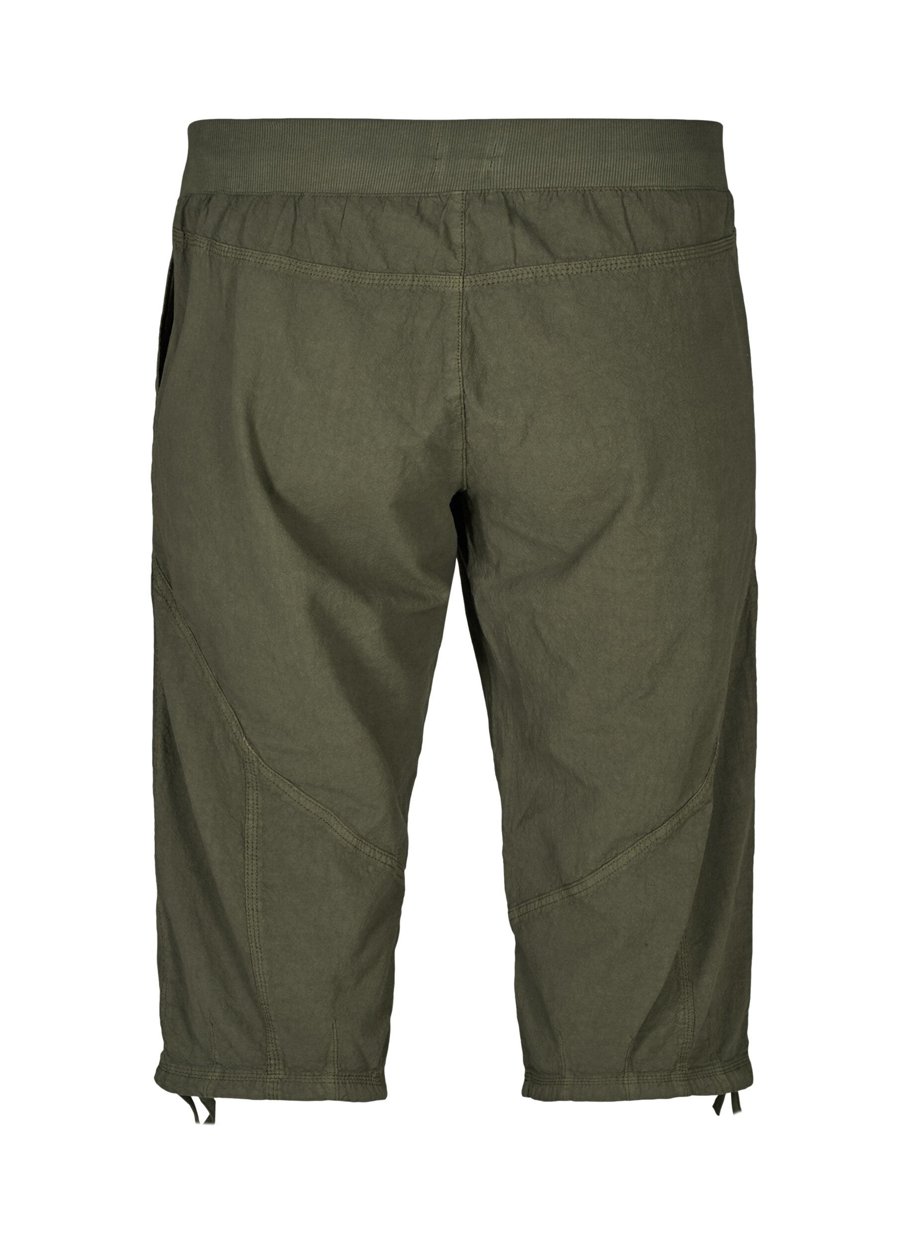 Zizzi Capri-Hose aus Baumwolle, Gr&uuml;n, Packshot image number 1