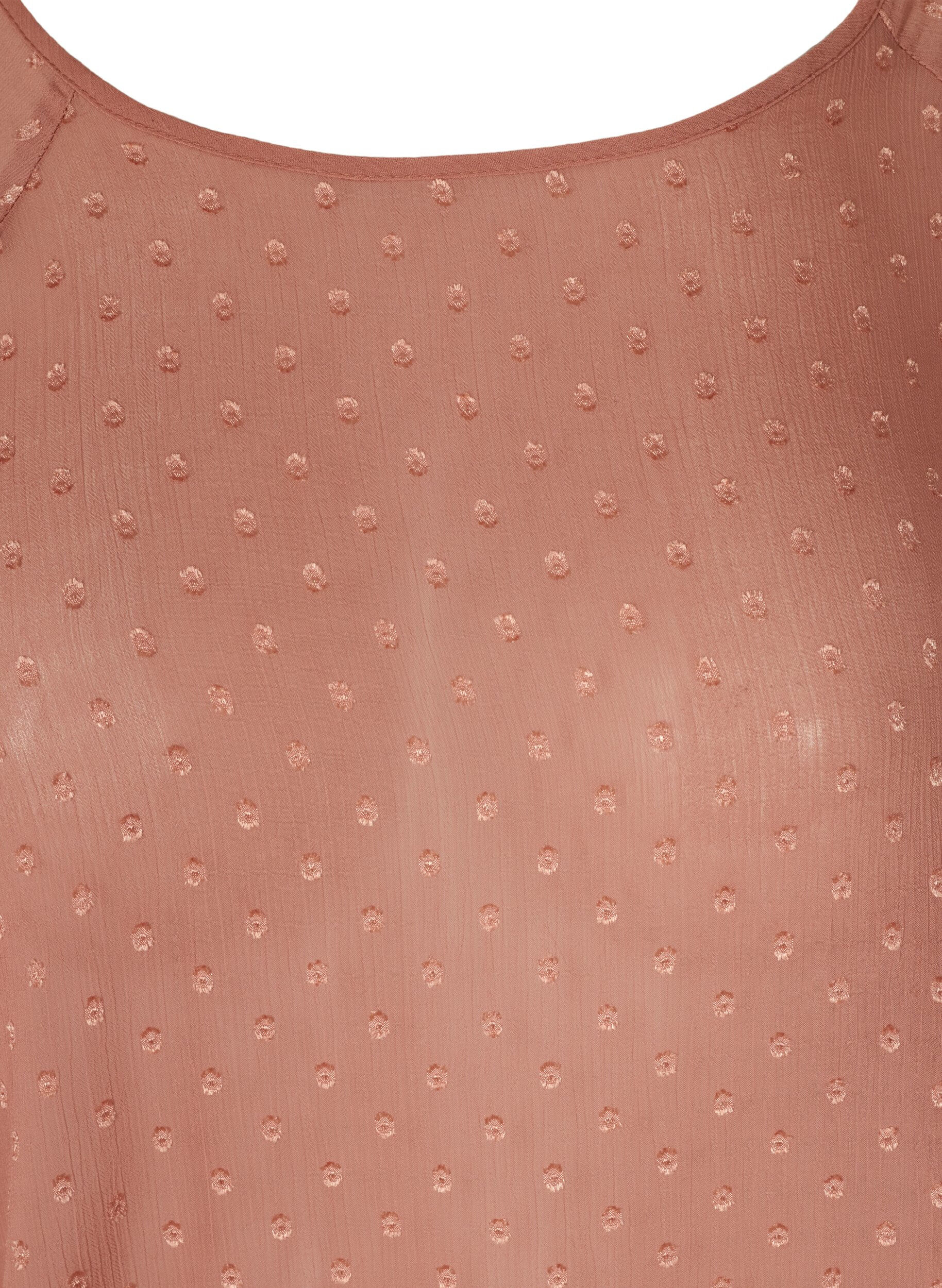 Zizzi Gesmockte Langarm Bluse mit Mesh, Burlwood, Packshot image number 2