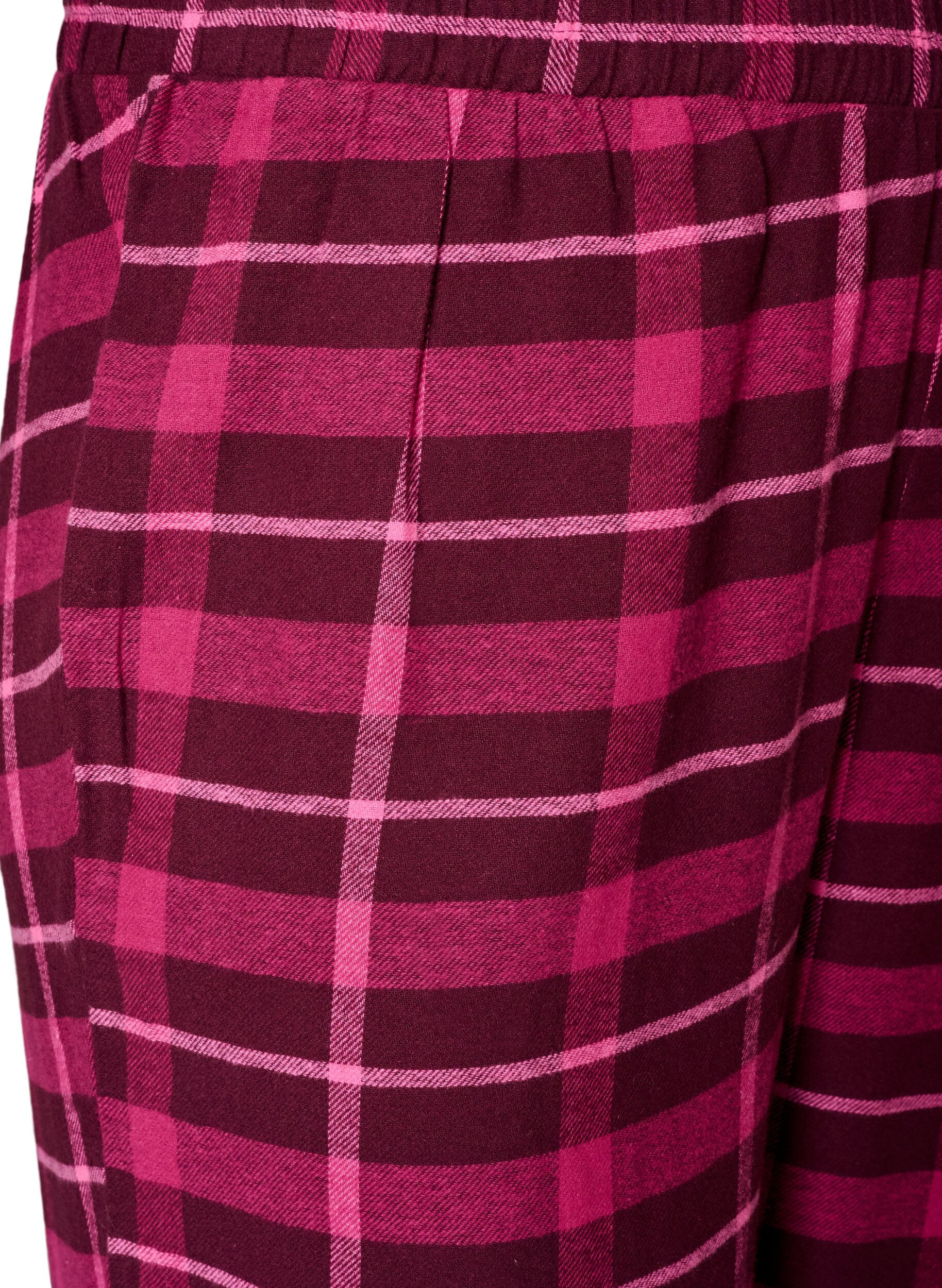 ZizziKarierte Pyjamahose aus Baumwolle, Rot, Packshot image number 2
