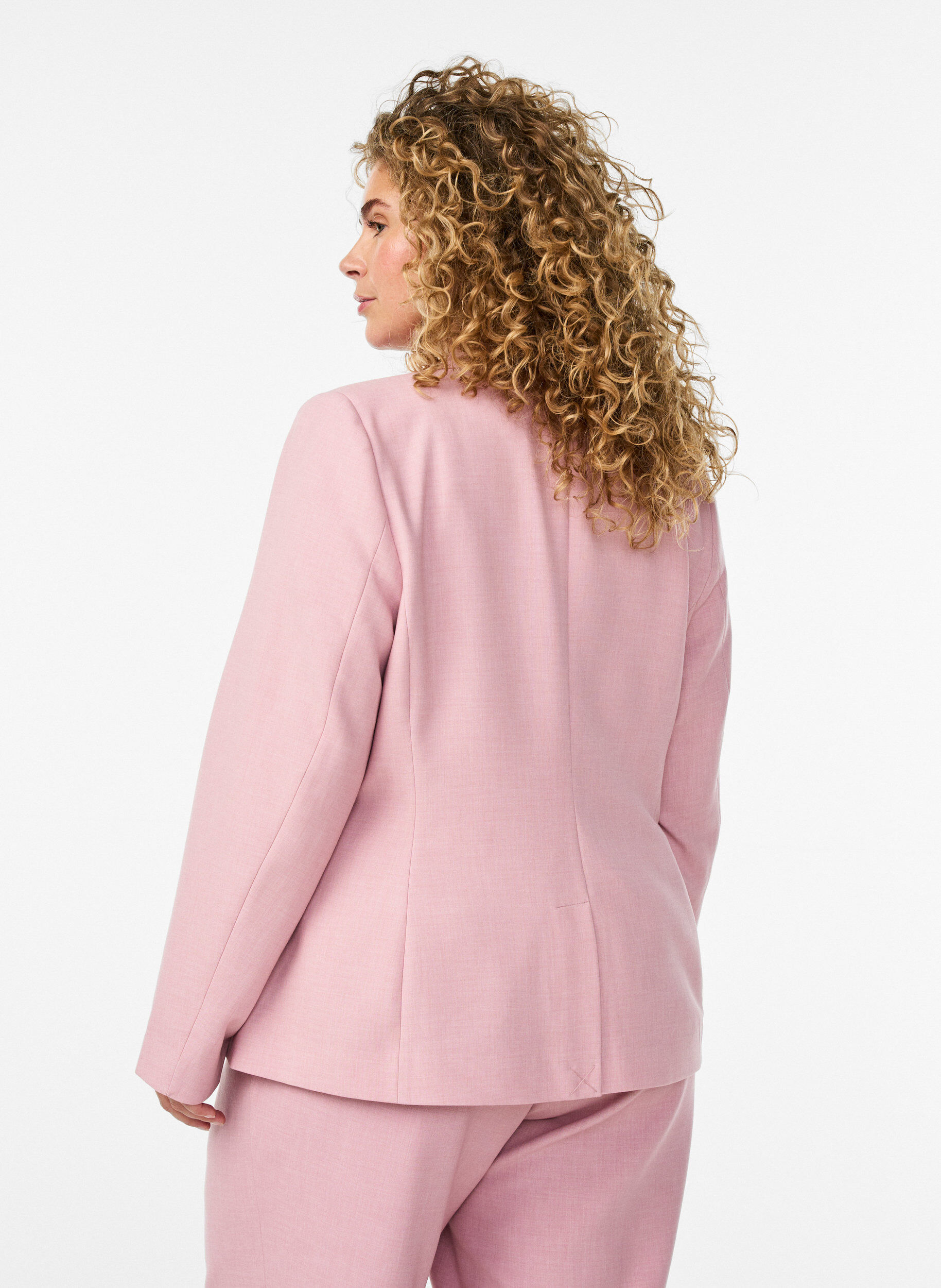 Zizzi Klassischer Blazer mit Ein-Knopf-Verschluss und Taschen, Rot, Model image number 2
