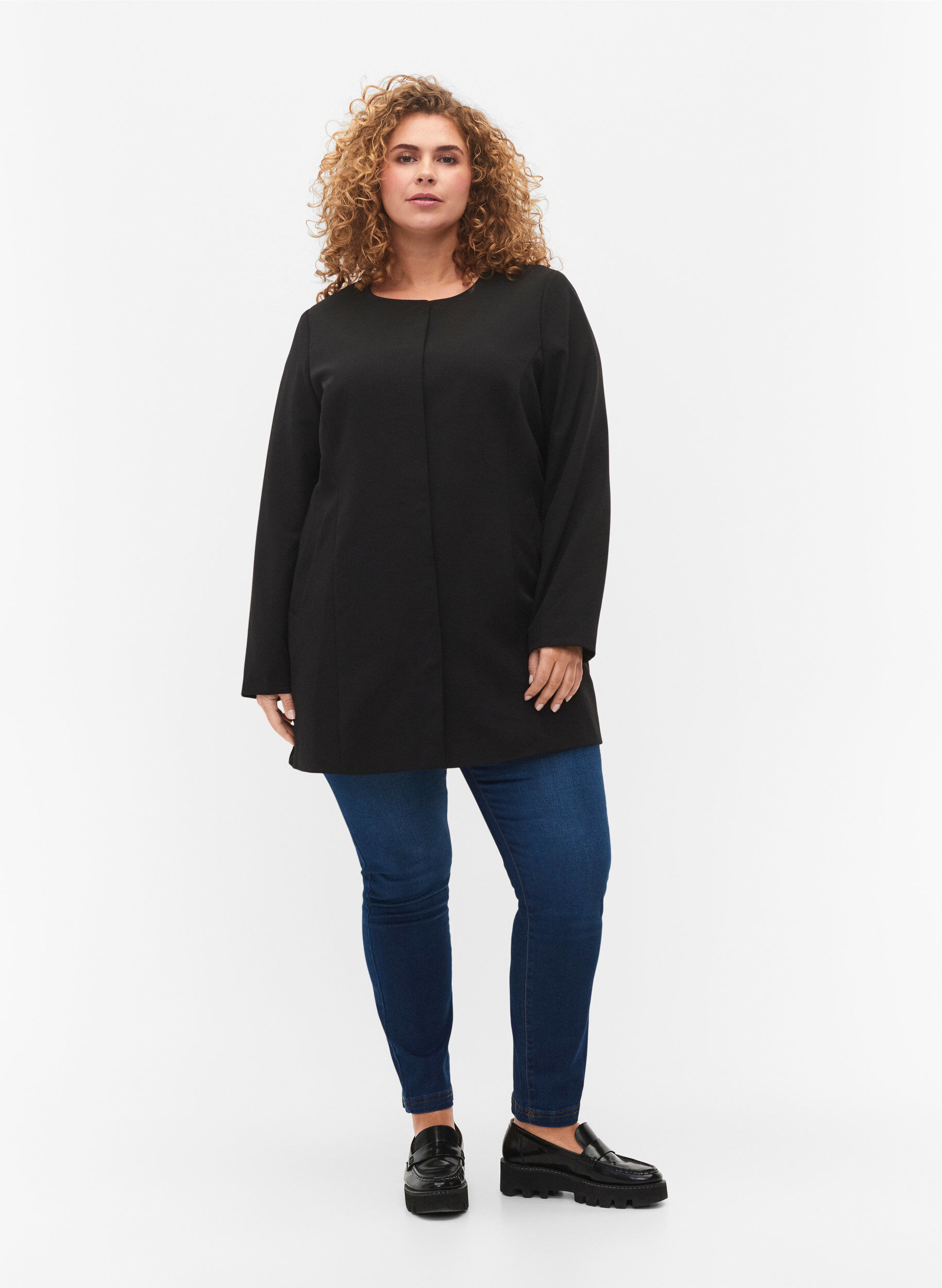 Zizzi Leichte klassische Fr&uuml;hlingsjacke, Black, Model image number 2