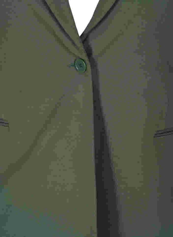 Schlichter Blazer mit Knopf und Dekorationstaschen, Thyme, Packshot image number 2