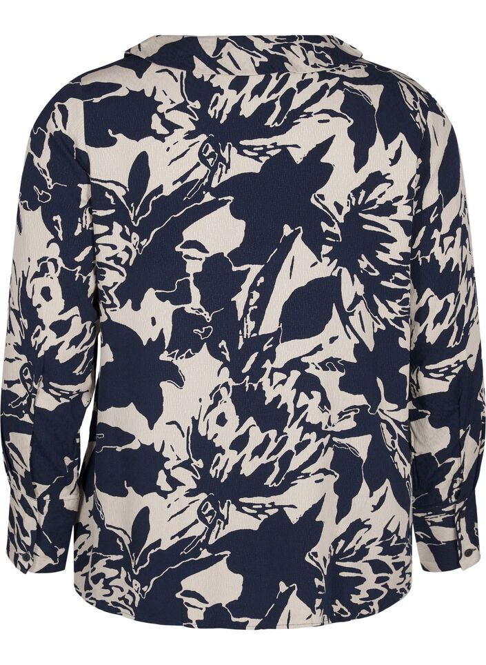 Langarmshirt mit Print und V-Ausschnitt, Navy Blazer AOP, Packshot image number 1