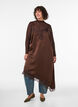 Kleid aus Satin mit Spitze und asymmetrischem Saum, Braun, Model image number 0