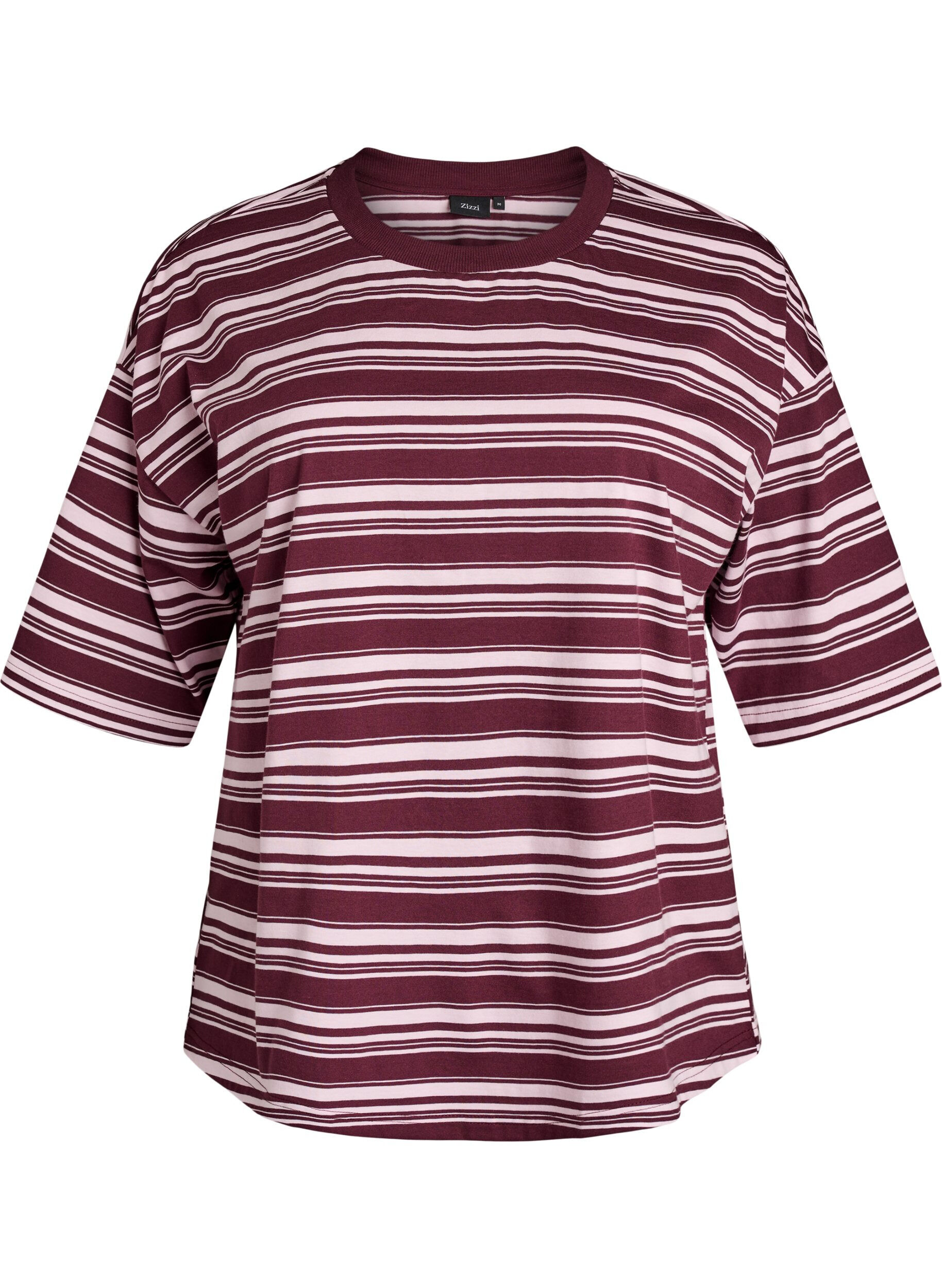 ZizziKastiges T-Shirt mit Streifenmuster, Rot, Packshot image number 0