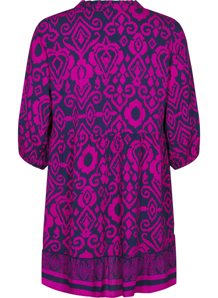 Kurzes Kleid mit Print und A-Form, Night Sky AOP, Packshot image number 1