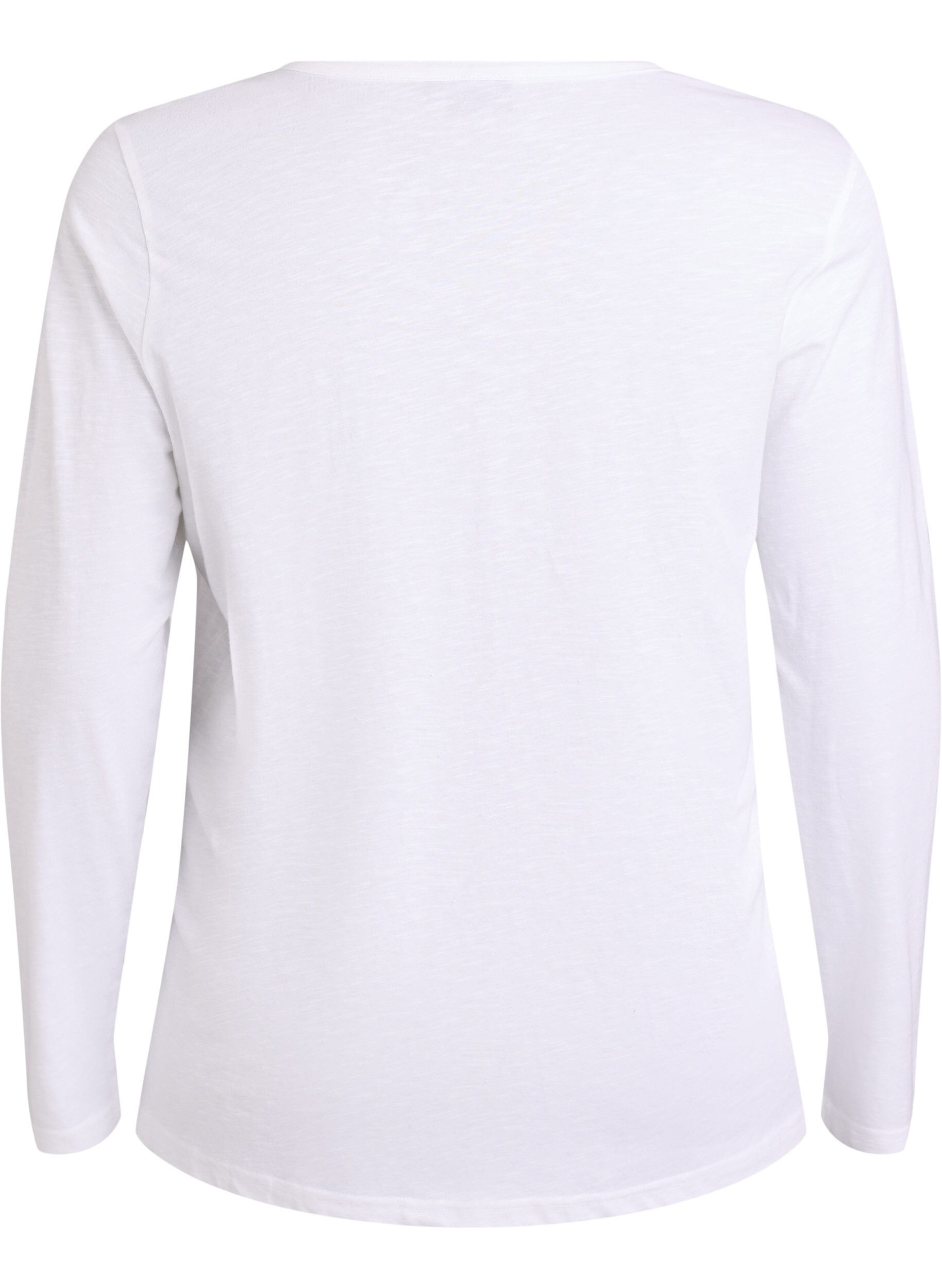 ZizziLangarmshirt mit V-Ausschnitt und Kn&ouml;pfen, Wei&szlig;, Packshot image number 1