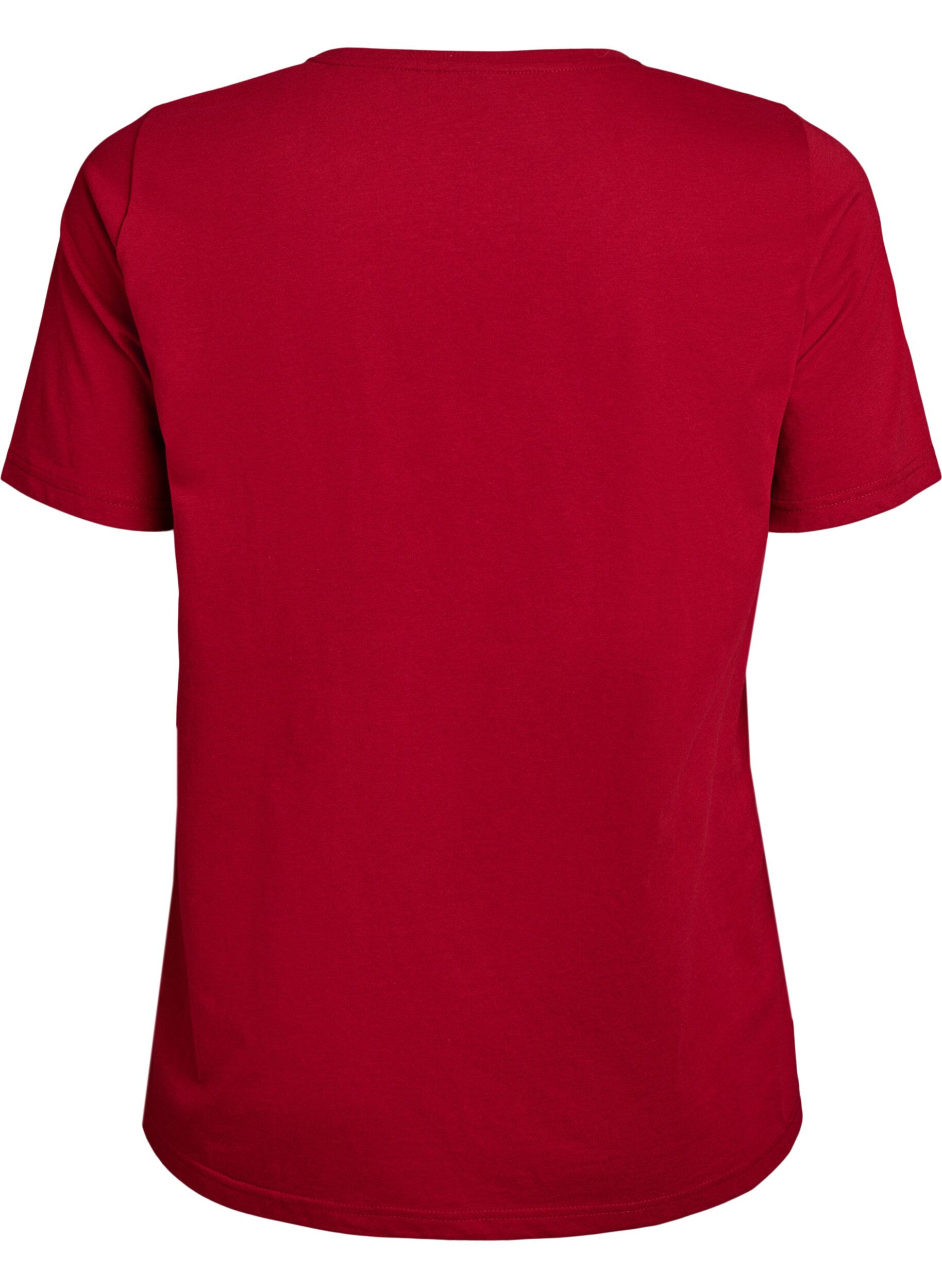 Zizzi T-Shirt mit Print, Rot, Packshot image number 1