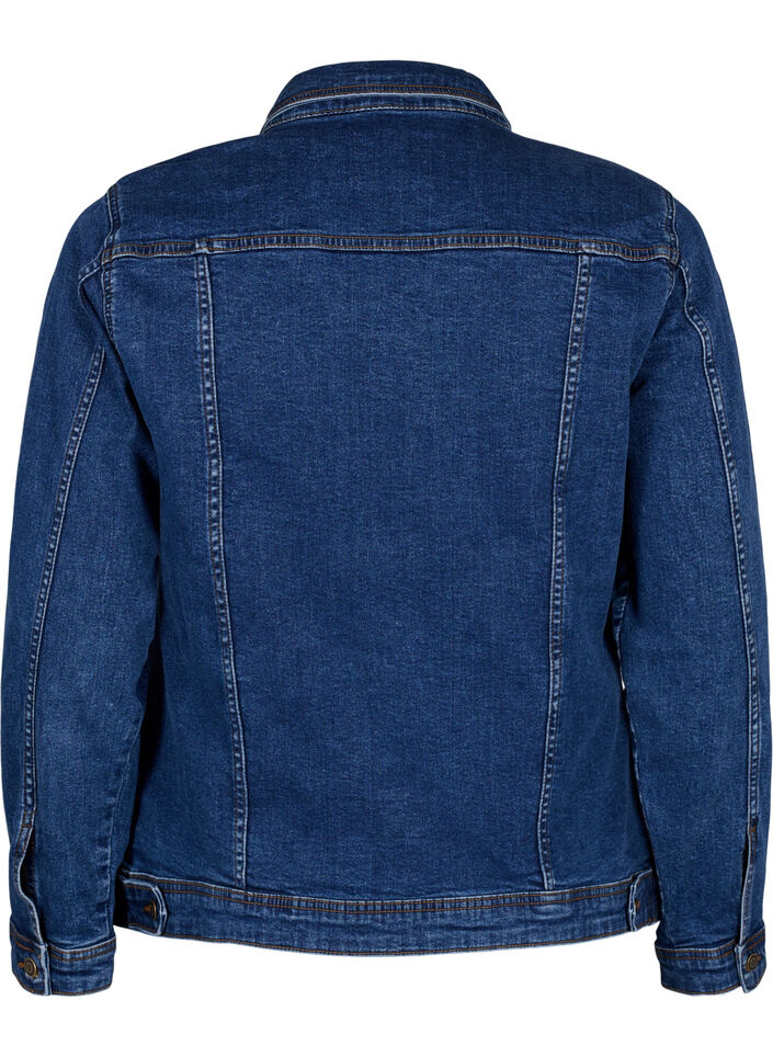 Kurze Denim-Jacke aus Baumwolle, Blue denim, Packshot image number 1
