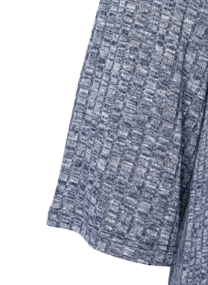 Melange Bluse mit Rundhalsausschnitt und 3/4-Ärmeln, Dress Blues Mel., Packshot image number 2