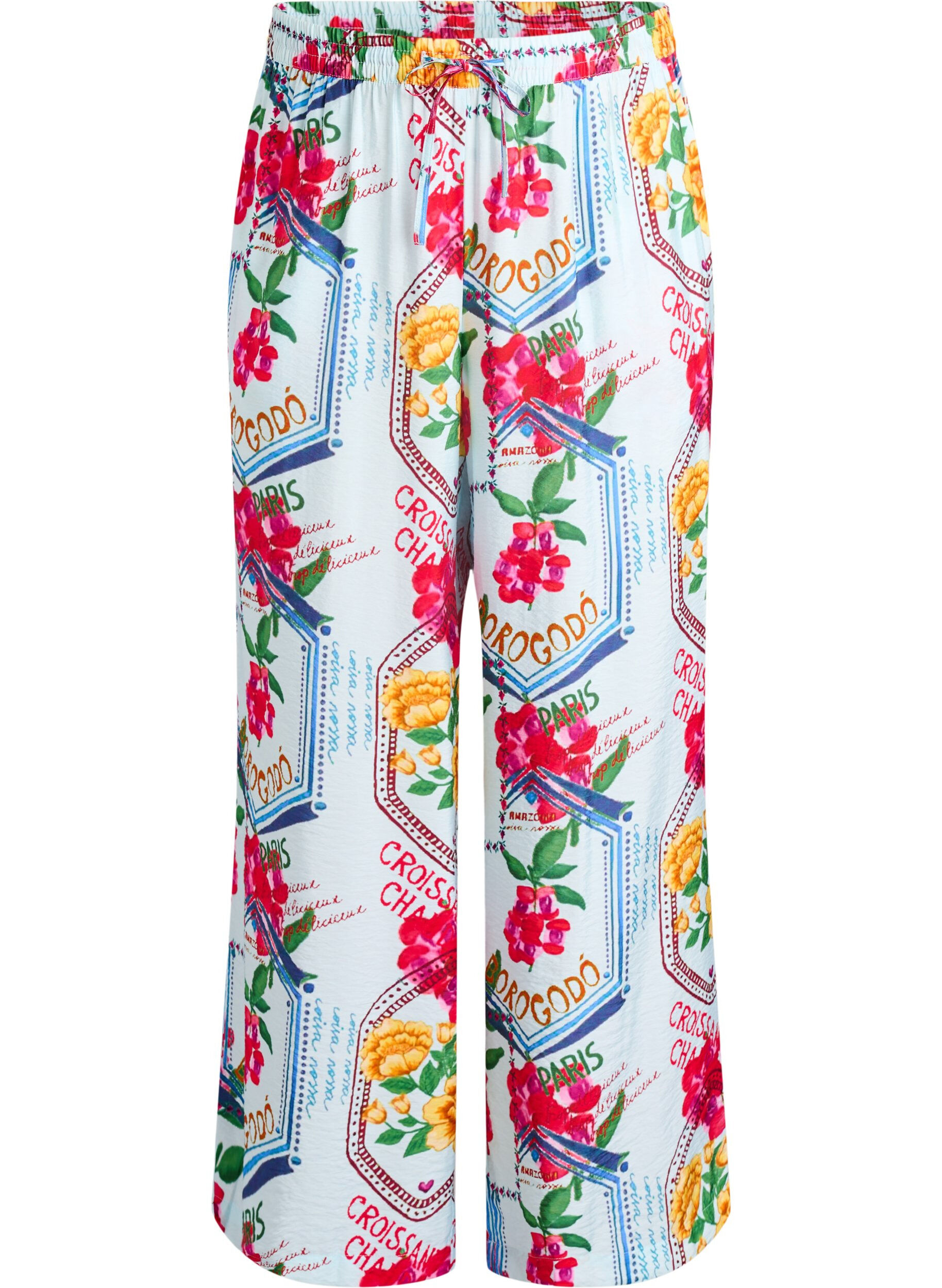 Hose mit geradem Bein in farbenfrohem Print