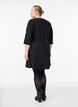 Kurzes A-Linien-Jerseykleid mit 3/4-Ärmeln, Schwarz, Model image number 2