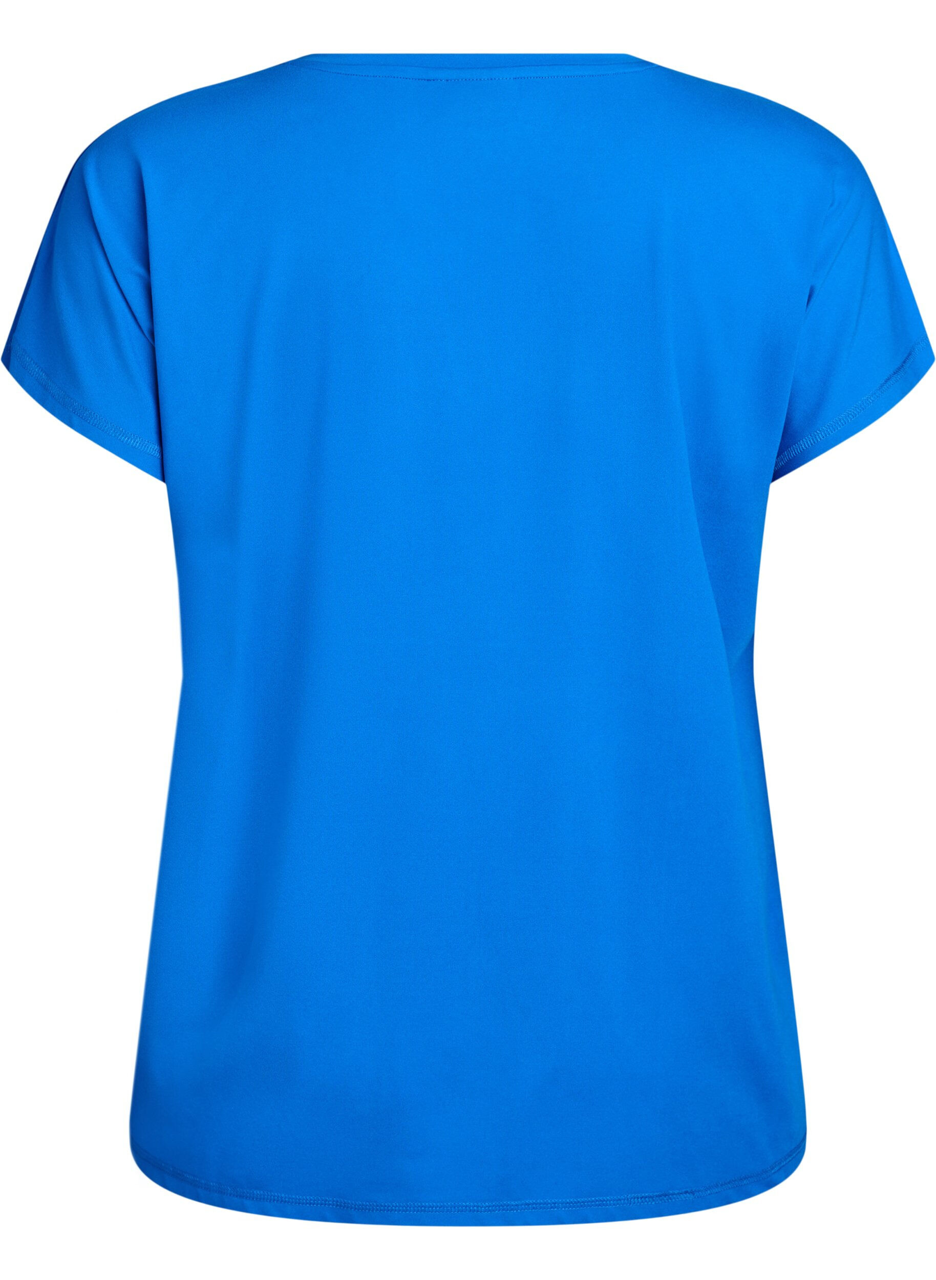 Zizzi Einfarbiges Trainings-T-Shirt, Blau, Packshot image number 1